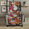 Asian Chrysanthemum Pattern Print Armchair Protector