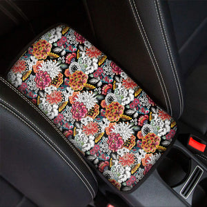 Asian Chrysanthemum Pattern Print Car Center Console Cover