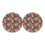 Asian Chrysanthemum Pattern Print Car Coasters