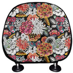 Asian Chrysanthemum Pattern Print Car Headrest Covers