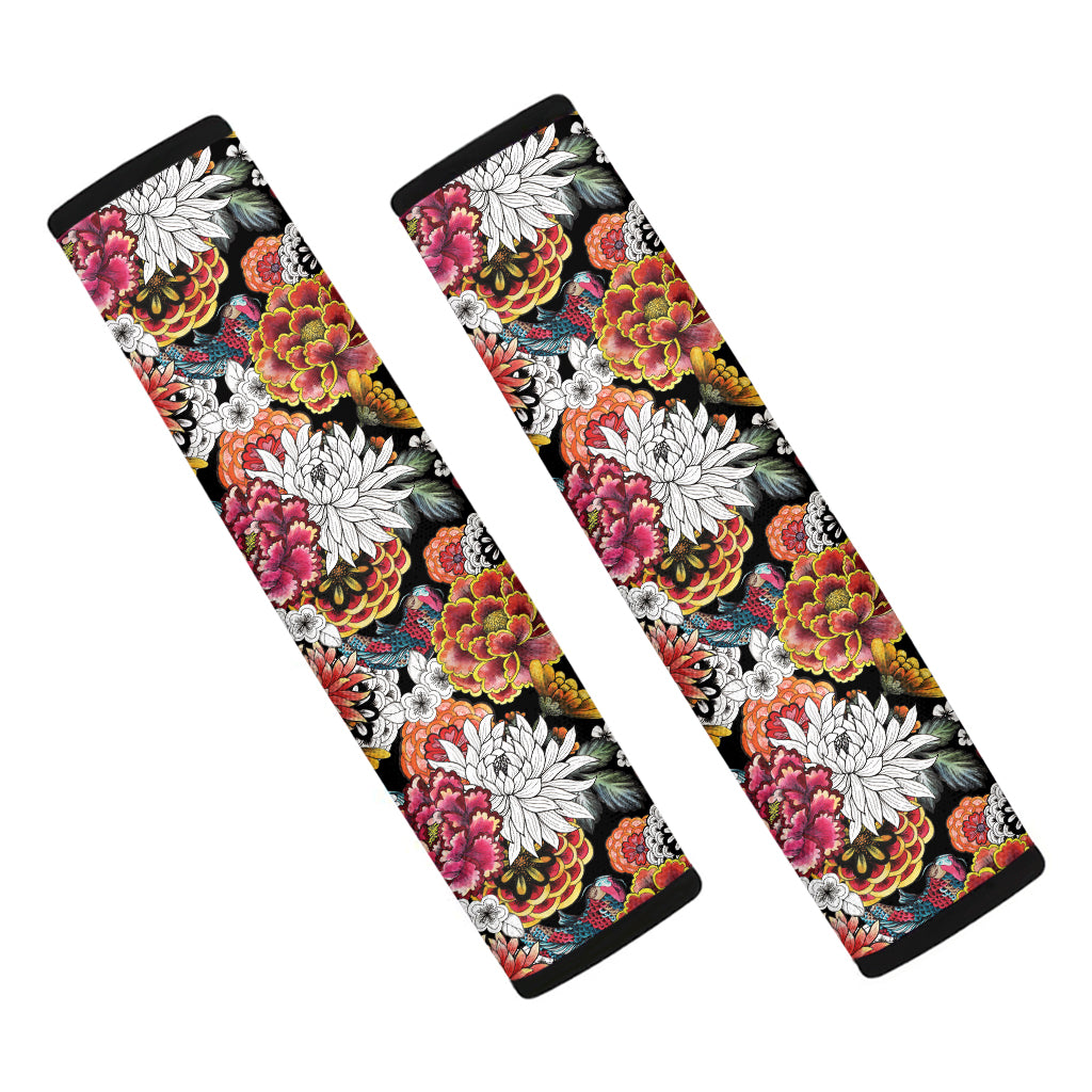 Asian Chrysanthemum Pattern Print Car Seat Belt Covers