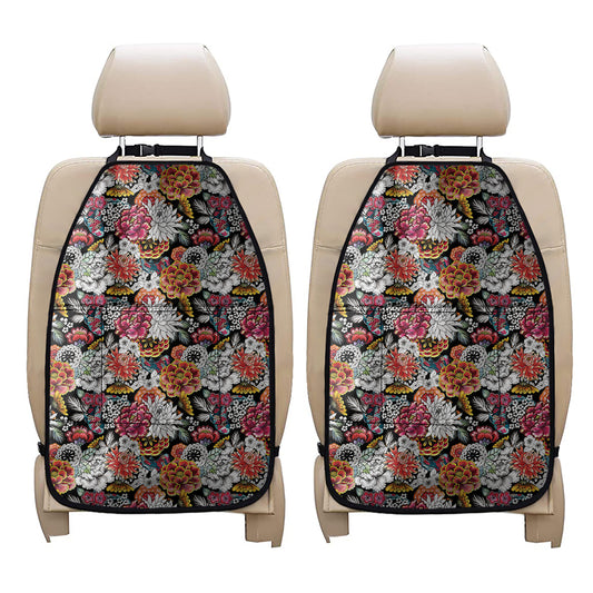 Asian Chrysanthemum Pattern Print Car Seat Organizers