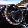 Asian Chrysanthemum Pattern Print Car Steering Wheel Cover