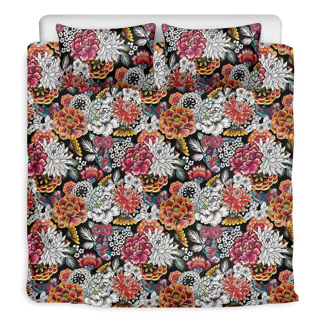 Asian Chrysanthemum Pattern Print Duvet Cover Bedding Set
