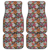 Asian Chrysanthemum Pattern Print Front and Back Car Floor Mats