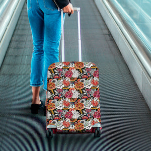 Asian Chrysanthemum Pattern Print Luggage Cover