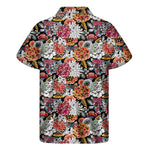 Asian Chrysanthemum Pattern Print Men's Short Sleeve Shirt