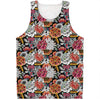 Asian Chrysanthemum Pattern Print Men's Tank Top