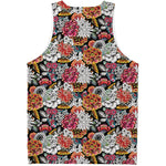 Asian Chrysanthemum Pattern Print Men's Tank Top