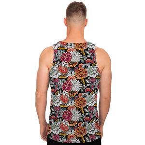 Asian Chrysanthemum Pattern Print Men's Tank Top