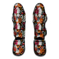 Asian Chrysanthemum Pattern Print Muay Thai Shin Guards