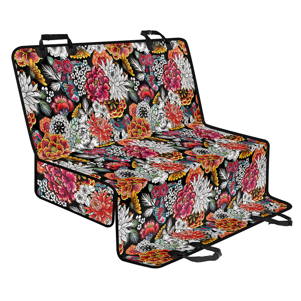 Asian Chrysanthemum Pattern Print Pet Car Back Seat Cover