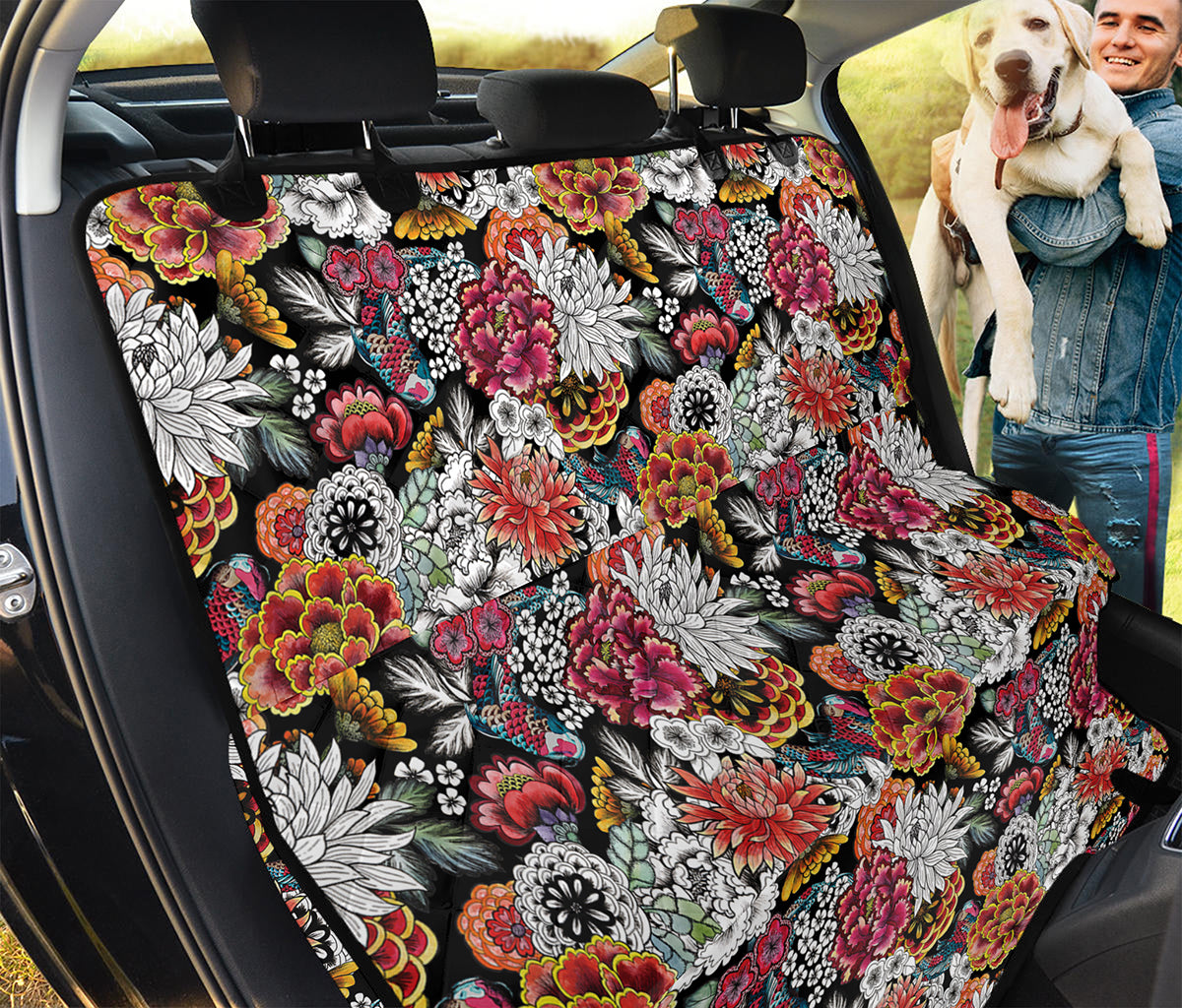 Asian Chrysanthemum Pattern Print Pet Car Back Seat Cover