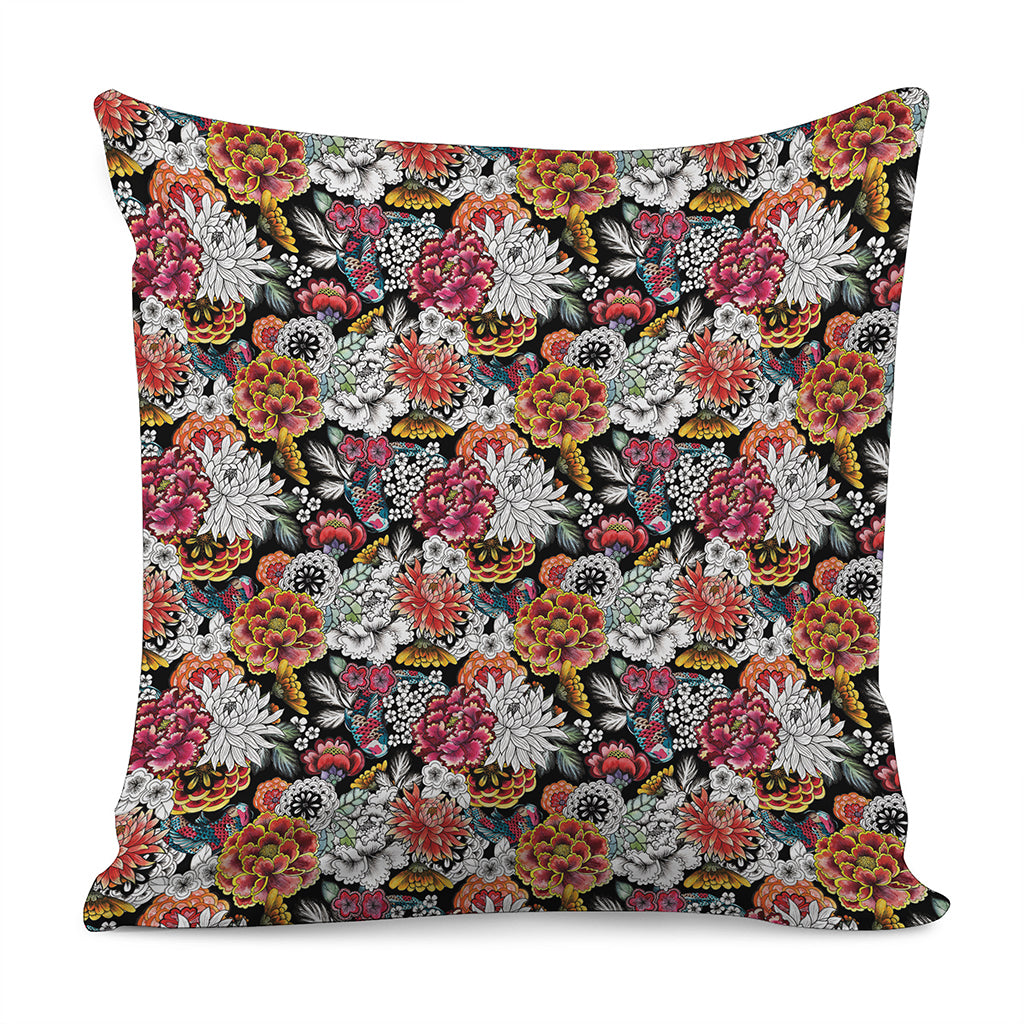 Asian Chrysanthemum Pattern Print Pillow Cover