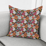 Asian Chrysanthemum Pattern Print Pillow Cover