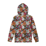 Asian Chrysanthemum Pattern Print Pullover Hoodie