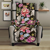 Asian Crane Bird Pattern Print Armchair Protector