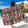 Asian Crane Bird Pattern Print Beach Sarong Wrap