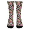 Asian Crane Bird Pattern Print Crew Socks