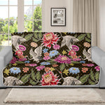 Asian Crane Bird Pattern Print Futon Protector