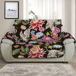 Asian Crane Bird Pattern Print Half Sofa Protector