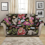 Asian Crane Bird Pattern Print Loveseat Protector