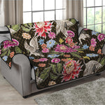 Asian Crane Bird Pattern Print Loveseat Protector