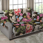 Asian Crane Bird Pattern Print Loveseat Protector