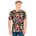 Asian Crane Bird Pattern Print Men's T-Shirt