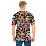 Asian Crane Bird Pattern Print Men's T-Shirt