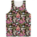 Asian Crane Bird Pattern Print Men's Tank Top