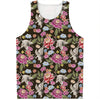 Asian Crane Bird Pattern Print Men's Tank Top