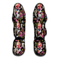 Asian Crane Bird Pattern Print Muay Thai Shin Guards