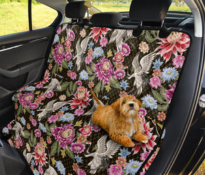 Asian Crane Bird Pattern Print Pet Car Back Seat Cover