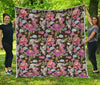 Asian Crane Bird Pattern Print Quilt