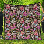 Asian Crane Bird Pattern Print Quilt