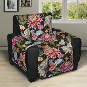 Asian Crane Bird Pattern Print Recliner Protector