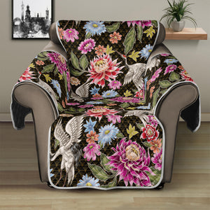 Asian Crane Bird Pattern Print Recliner Protector