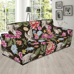 Asian Crane Bird Pattern Print Sofa Slipcover