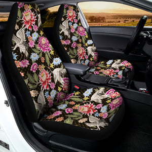 Asian Crane Bird Pattern Print Universal Fit Car Seat Covers