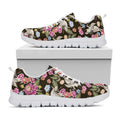 Asian Crane Bird Pattern Print White Running Shoes