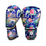 Asian Elephant And Tiger Print Boxing Gloves