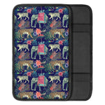 Asian Elephant And Tiger Print Car Center Console Cover