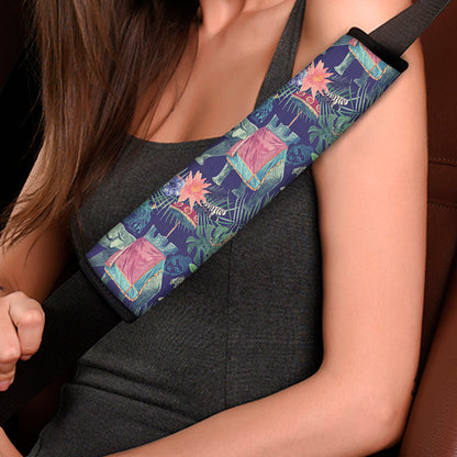 Asian Elephant And Tiger Print Car Seat Belt Covers