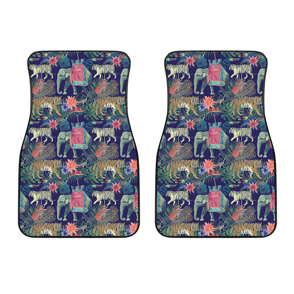 Asian Elephant And Tiger Print Front Car Floor Mats