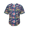 Asian Elephant And Tiger Print Men's Baseball Jersey