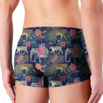 Asian Elephant And Tiger Print Men's Boxer Briefs