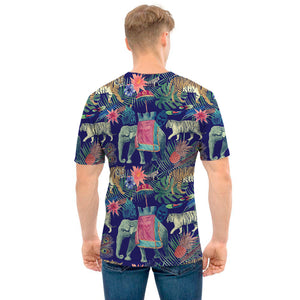 Asian Elephant And Tiger Print Men's T-Shirt