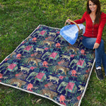 Asian Elephant And Tiger Print Quilt