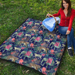 Asian Elephant And Tiger Print Quilt